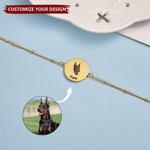 Pet Portrait Bracelet For Dog Mom - Memorial Dog Photo Bracelet