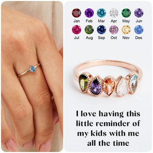 Dainty Personalized Birthstone Ring, Gifts for Mom Grandma