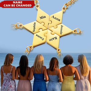 Family Friendship Love Pendants Personalized Name Star Puzzle Necklace