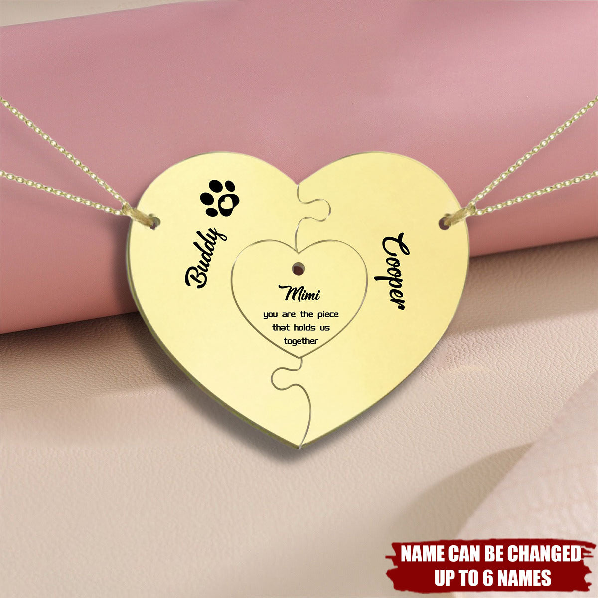 You Are The Piece That Holds Us Together - Personalized Mother Matching Pendant Necklace