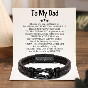 To My Dad - You Will Always Be My Greatest Hero - Men Infinity Leather Bracelet