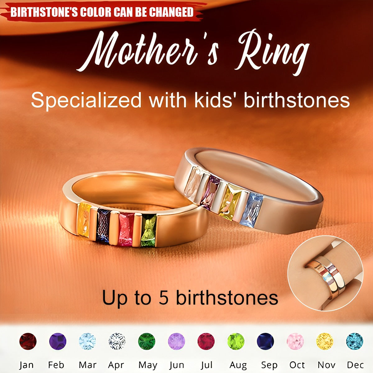 Custom Birthstone Family Elegant Ring