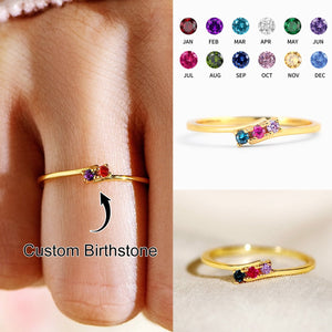 For Mother/Nana - Golden Route Birthstone Custom Ring