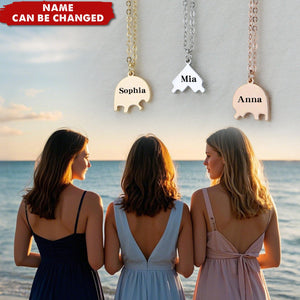 Best Friend Forever Family Personalized Heart Pendant Puzzle Name Necklace