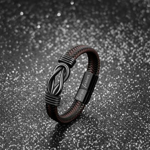 To My Brother - You Are Braver Than You Believe - Men Infinity Leather Bracelet