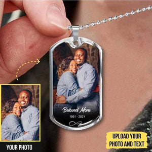 Custom Name Photo Dog Tag Memorial Necklace