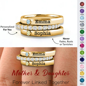 Personalized Birthstone Rings, Stack of Three, Gift for Someone You Love