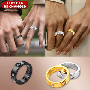 Personalized Cubic Zirconia Love Band Promise Rings for Couple