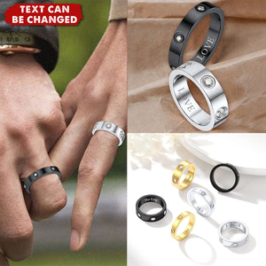 Personalized Cubic Zirconia Love Band Promise Rings for Couple