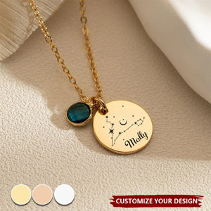 Zodiac Birthstone Necklace - Personalized Star Sign Necklace