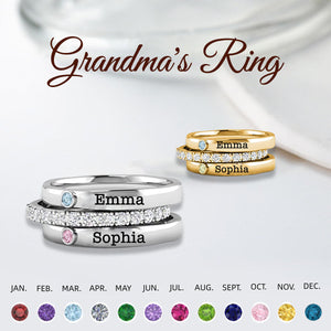 Personalized Birthstone Rings, Stack of Three, Gift for Someone You Love