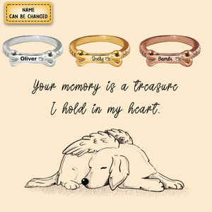 Personalized Dog Bone Shaped Ring