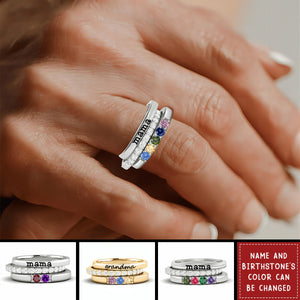 For Grandmother-Custom With Grandkids' Birthstones Grandma's Ring