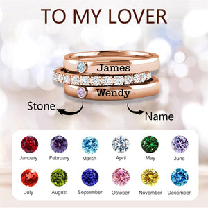 Personalized Birthstone Rings, Stack of Three, Gift for Someone You Love