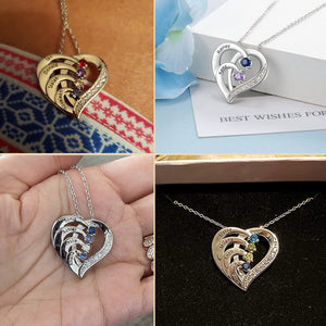 Intertwined Heart Pendant Simulated Birthstone Personalized Necklace