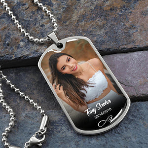 Custom Name Photo Dog Tag Memorial Necklace