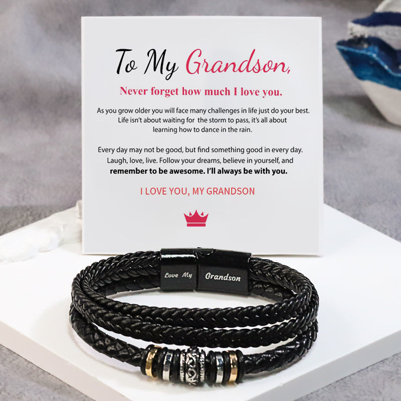 For Grandson - I Will Always Be With You - Double Row Bracelet